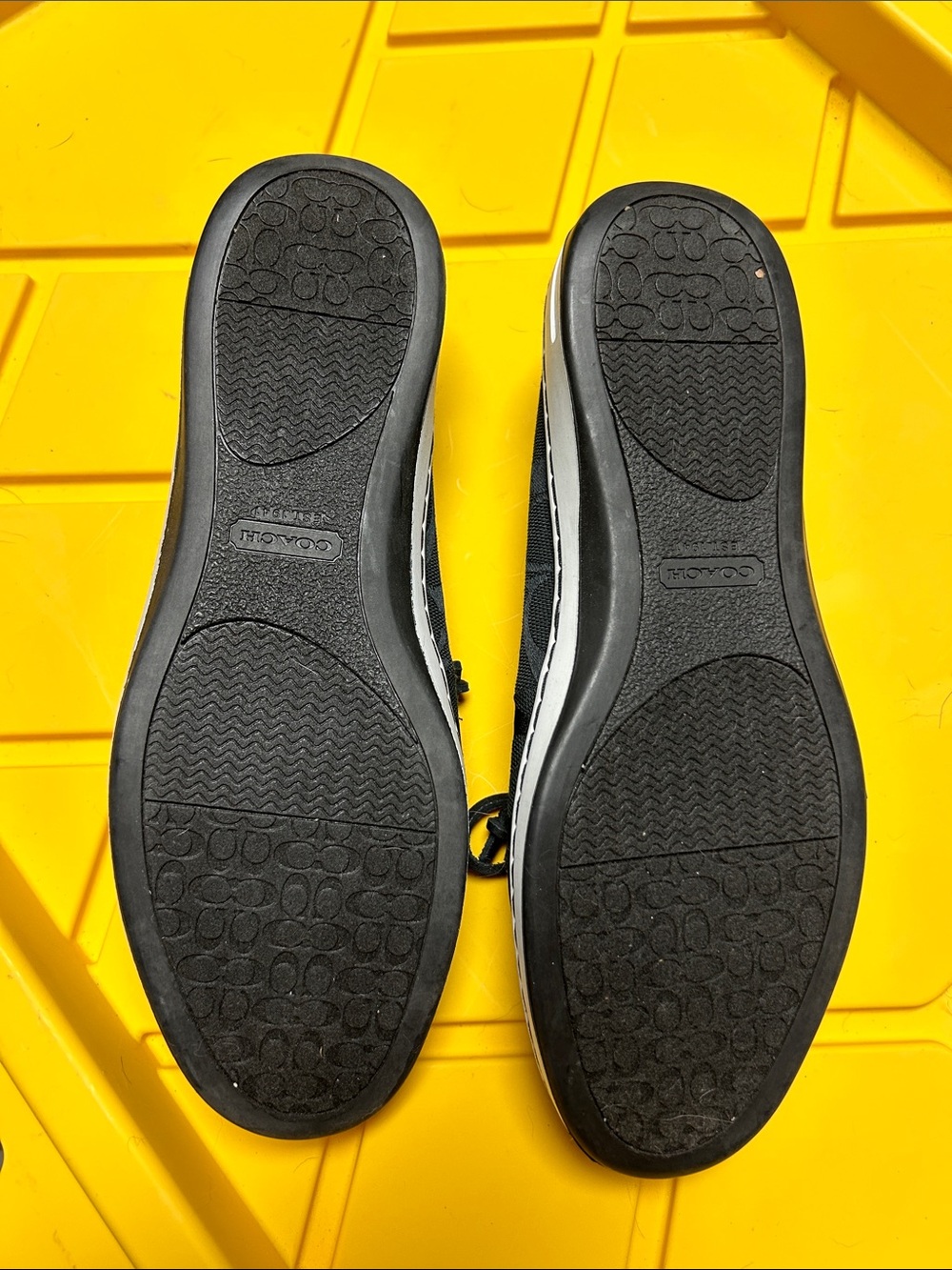 Coach Black Canvas & Leather Boat Loafers - Picture 3 of 3